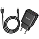 Зарядний пристрій для телефону з швидкою зарядкою + кабель Lightning HOCO N5 |USB/Type-C, 20W/3A, QC3/PD| Чорний - зображення 3
