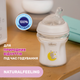Пляшка для годування скляна Chicco Natural Feeling c силіконовою соскою 0м + 150 мл (81211.30 ) (8058664153459) - зображення 6