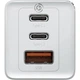 Швидкий мережевий зарядний пристрій Baseus GaN2 Pro 65W 2 Type-C + 1 USB-A White - зображення 3