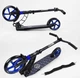 Самокат двухколесный Best Scooter от 6 лет с подножкой и амортизацией черный с синим 81246 - изображение 6
