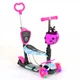 Дитячий триколісний самокат Best Scooter 11210 Божа корівка 5 в 1 із сидінням та батьківською ручкою, з малюнком, Рожевий з квітами на блакитному фоні - зображення 1