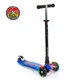 Дитячий триколісний самокат Best Scooter А 25595 /779-1338 MAXI з колесами, що світяться, і знімним кермом, Чорно-синій з різнокольоровими бризками - зображення 1