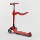 Детский трехколесный самокат-беговел Best Scooter Т-06188 со съемным сиденьем, складным рулем и светящимися колесами, Красный - изображение 6