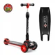 Детский трехколесный самокат Best Scooter 44116 со складным алюминиевым рулем и светящимися колесами, Красный - изображение 1