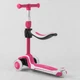 Дитячий триколісний самокат-біговел Best Scooter JS-41008/63204 з сидінням і колесами, що світяться, Рожево-білий - зображення 5