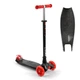 Детский трехколесный самокат Best Scooter A 25772 /779-1524 MAXI со светящимися колесами и съемным рулем, Черно-красный - изображение 1