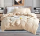 Постельное белье евро Vie Nouvelle Washed cotton вареный хлопок 200х220 W2E Белый с персиковым - изображение 1