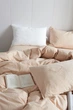 Постельное белье евро Vie Nouvelle Washed cotton вареный хлопок 200х220 W2E Белый с персиковым - изображение 3