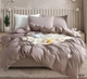 Постельное белье евро на резинке Vie Nouvelle Washed cotton вареный хлопок 200х220 W18E200 Кофе с молоком - изображение 1