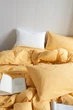 Постельное белье евро Vie Nouvelle Washed cotton вареный хлопок 200х220 W16E кремовый - изображение 3