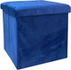 Пуф для хранения MBM HOME велюровый 38х38х38 см Синий (TH-05 BLUE) - изображение 1