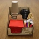 Органайзер-подставка для стаканчиков кофе, салфеток, трубочек и стиков сахара М-2(лхдф) на 5 отделений «CD» коричневый(8111132) - изображение 9