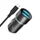 Автомобильное зарядное устройство SkyDolphin SZ02V Aluminium (2USB, 2.4A) Black (AZP-000073) + кабель microUSB - изображение 1