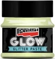 Паста Pentart Glow in the dark 30мл зеленая с глиттером - изображение 1