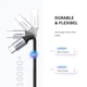 Кабель UGREEN US261 USB Type-C to USB Type-C 60W Round Cable Nickel Plating Aluminum Shell 3A 1m Black/Gray (50150) - изображение 4
