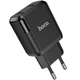 Зарядний пристрій 220В 2 USB з кабелем USB - Lightning Hoco N7 Speedy Чорний - зображення 2
