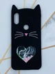 Чохол силіконовий 3D Case з рухливими блискітками на Xiaomi Redmi Play Кіт чорний - зображення 1