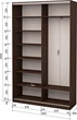 Шкаф-купе двухдверный Roko 140х242х45 см ДСП Дуб Венге (20200024979) - изображение 2