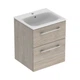Тумба с раковиной Geberit Selnova Square slim rim 55 см, орех светлый (501.235.00.1) - зображення 1