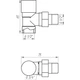 Кран вентильний кутовий з американкою SOLOMON 1/2″ CHROM 1844 п/ключ - зображення 3