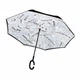 Зонт Up-Brella Газета Белая двойной зонт обратное складывание длинная ручка прочная ткань - изображение 2