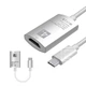 Адаптер Ewell USB 3.1 Type-C - HDMI, 4K, 30Hz, 0.2 м, срібний (EW367) - зображення 1