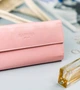 Женский кожаный кошелек Badura с RFID 9,5 х 17,5 х 3,3 (PO_D116SA_CE) - розовый - изображение 4