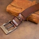 Ремень мужской с классической пряжкой Vintage 20357 Коричневый - изображение 8