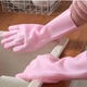 Рукавички для миття посуду Clean Step Рожеві господарські силіконові з гумовими ворсинками - зображення 8
