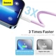 Кабель c поддержкой быстрой зарядки Type-C to Lightning iPhone BASEUS |1m 20W| Фиолетовый (CALD000005) - изображение 7