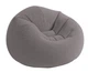 Надувне якісне флоковане класичне крісло Intex 68579 Beanless Bag (107х104х69 см), сіре - без насоса. - зображення 1