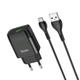 Мережевий зарядний пристрій із кабелем Micro USB HOCO C72Q Glorious single port (1USB, QC3.0, 3A, 18W). Black - зображення 1