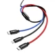 USB кабель 3в1 Micro USB/Lightning/Type-C Baseus Three Primary Colors (1.2m, 3.5A). Black - зображення 4