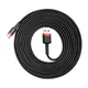 USB кабель із роз'ємом Type-C Baseus Cafule (2A, 3m) Black-Red - зображення 5
