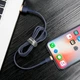 Кабель для iPhone з роз'ємом Lightning BASEUS Cafule (2.4A, 1M). Blue-Gold - зображення 7