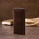 Вертикальный кошелек матовый на магнитной кнопке GRANDE PELLE 11314 Шоколадный - изображение 6