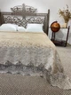 Велюровый плед с кружевом Casablanket 230х240 Бежевый - изображение 4