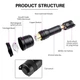 Фонарь подствольный HT10 Asafee CREE XPL V3 с выносной кнопкой и аккумулятором 18650 (1012) - изображение 6