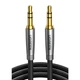 Аудио кабель Ugreen 3.5 mm male to 3.5 mm male Metal Connector Cable с нейлоновой оплеткой 70880 0.5m grey/black - изображение 1