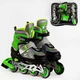 Роликовые коньки Best Roller (38-42) светящиеся PU колёса, в сумке. Green/Grey (116286) - изображение 2