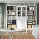Книжкова шафа з дверцятами IKEA IDANAS 244x39x211 см біла (794.372.73) - зображення 2