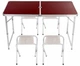 Стол раскладной туристический и 4 стула для пикника Folding Table DT-4251 Brown - изображение 1