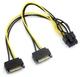 Кабель-перехідник для живлення відеокарти SATA + SATA - на 8P - зображення 2