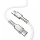 Кабель швидкого заряджання Type-C to Type-C Baseus Cafule Metal White 100W Fast Charge (5A) 1m, білий (CATJK-C02) - зображення 5