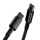 Кабель Baseus Tungsten Gold Type-C to Type-C 100W PD2.0 1m Fast Charging Data Cable 480Mbps Black - изображение 4
