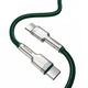 Кабель швидкого заряджання Type-C to Type-C Baseus Cafule Metal Green 100W Fast Charge (5A) 2m, зелений (CATJK-D06) - зображення 3