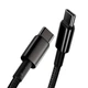 Кабель Baseus Tungsten Gold Type-C to Type-C 100W PD2.0 2m Fast Charging Data Cable 480Mbps Black - изображение 4