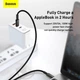 Кабель Baseus Tungsten Gold Type-C to Type-C 100W PD2.0 2m Fast Charging Data Cable 480Mbps Black - изображение 8