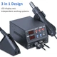 Паяльна станція з феном JCD 8206 800W з РК-дисплеєм + насадки для фена + USB (101429) - зображення 1