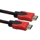 Кабель HDMI, 1.5m, с нейлоновой оплёткой и позолоченными коннекторами, чёрно-красный - изображение 1